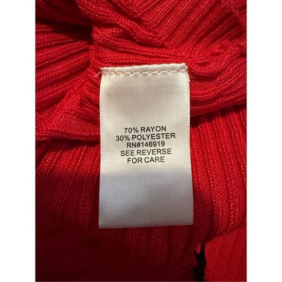 NWT Freshman 1996 Ribbed Knit Long Sleeve Red Shrug Sweater Dress Size Medium - Picture 8 of 9